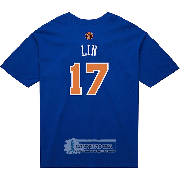 Camiseta Corta Manga New York Knicks Jeremy Lin NO 17 Azul